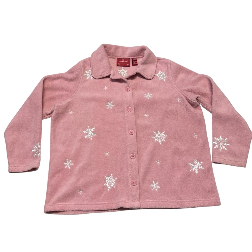 Holiday Lodge North Crest - Womens Fleece Snowflake Cardigan Sz. 1X